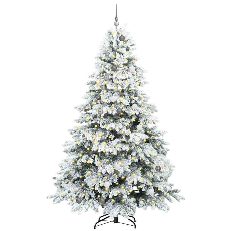 Kunstkerstboom met 300 LED met standaard Groen 240 cm PE en PVC