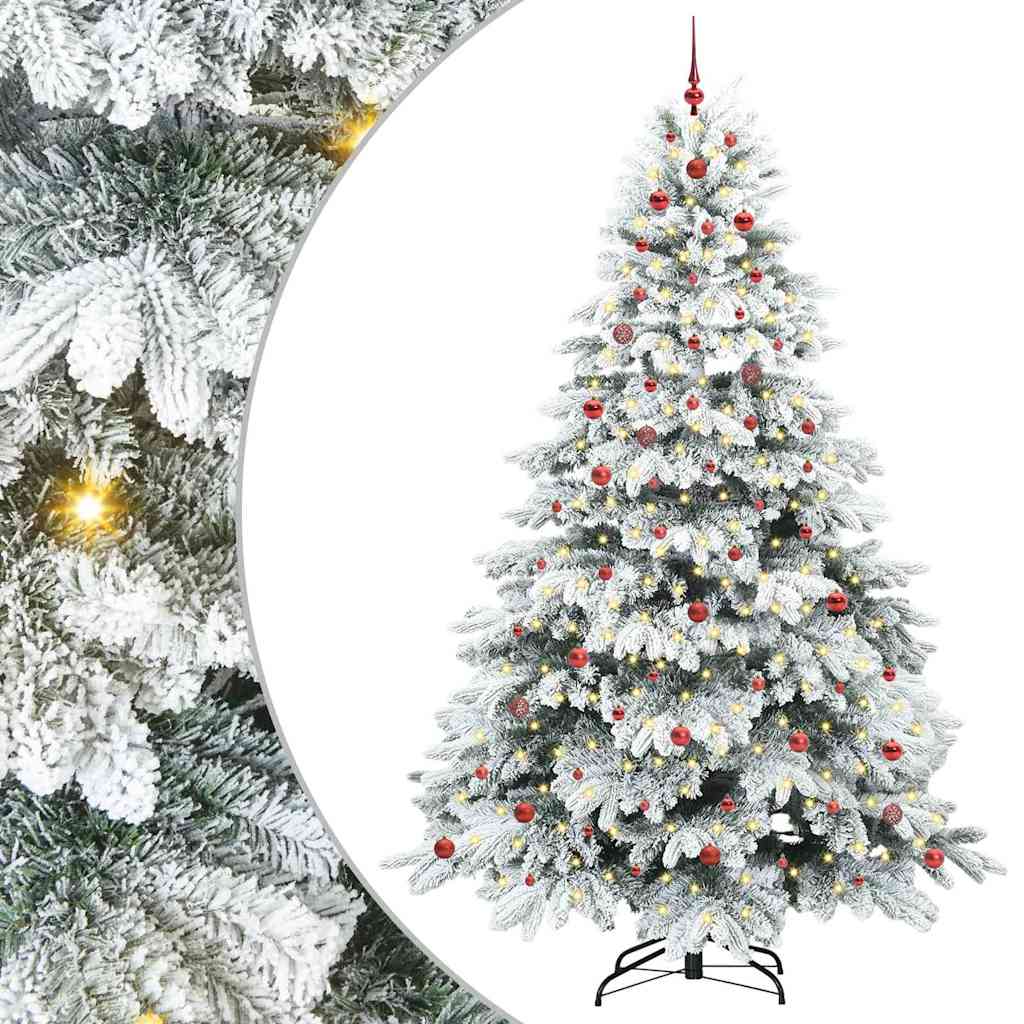 Kunstkerstboom met 300 LED met standaard Groen 240 cm PE en PVC