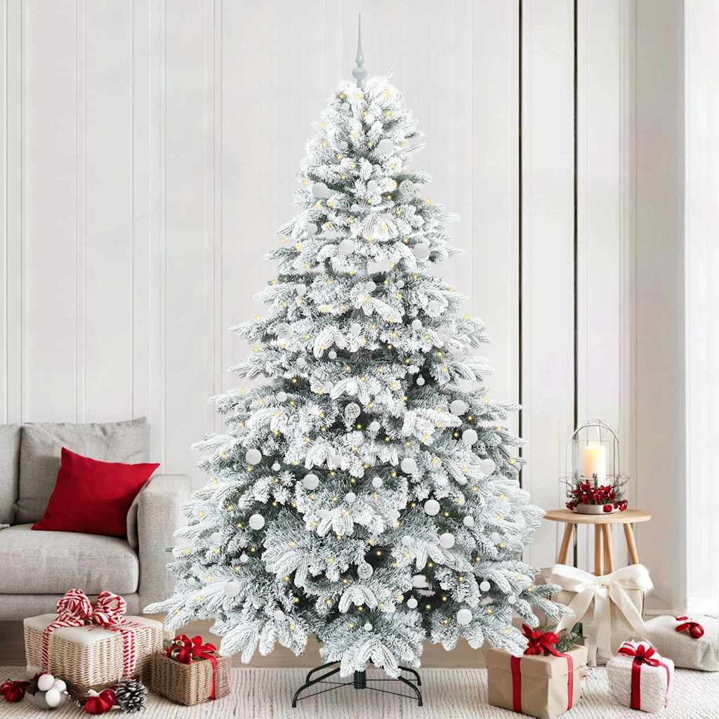 Kunstkerstboom met 300 LED met standaard Groen 240 cm PE en PVC