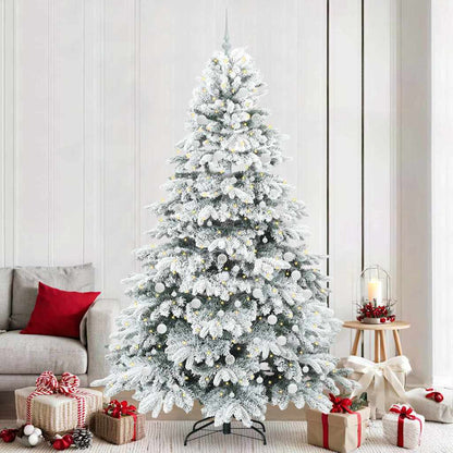 Kunstkerstboom met 300 LED met standaard Groen 240 cm PE en PVC