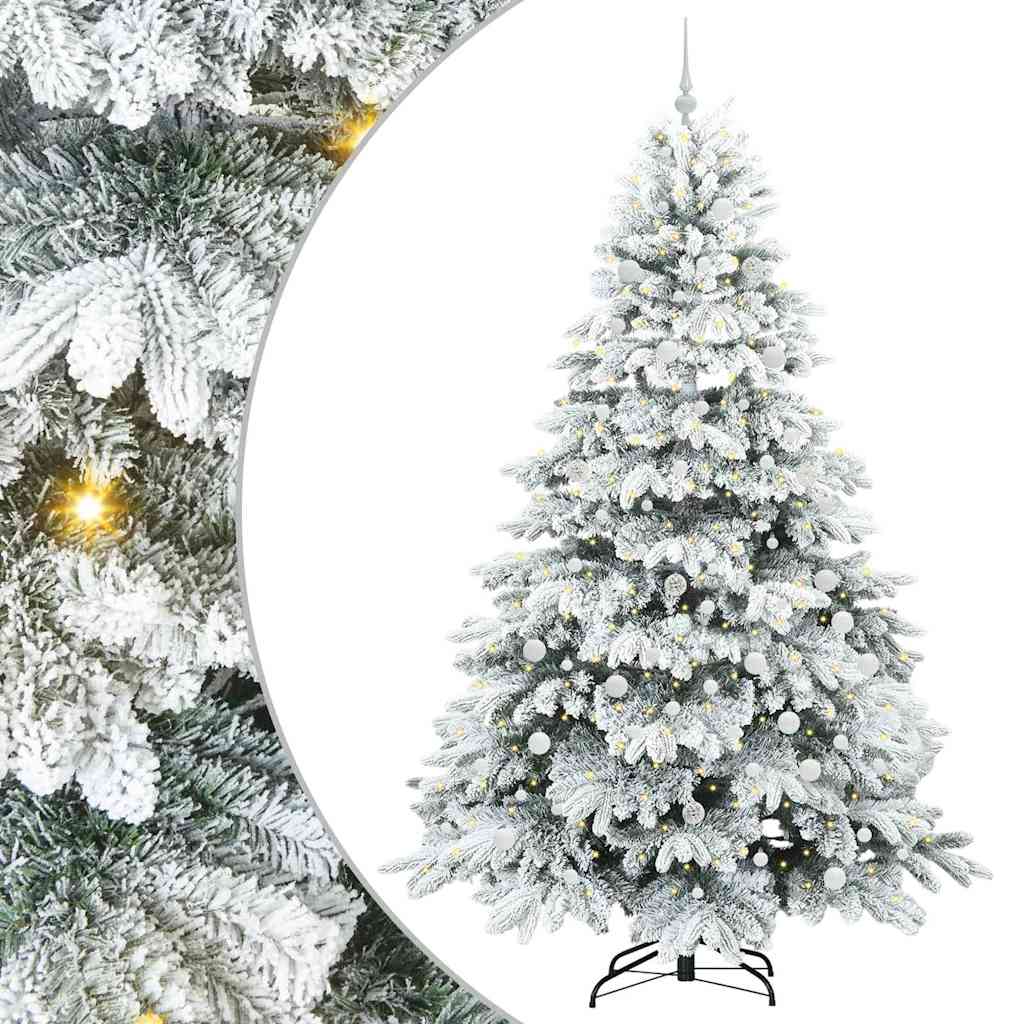 Kunstkerstboom met 300 LED met standaard Groen 240 cm PE en PVC