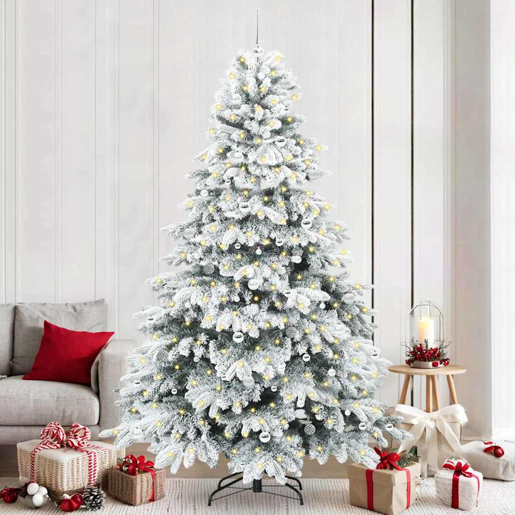 Kunstkerstboom met 300 LED met standaard Wit 240 cm PE en PVC