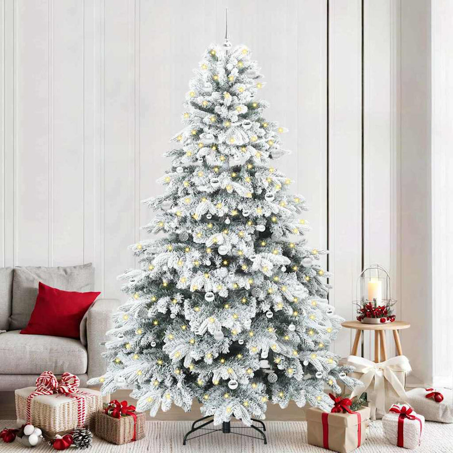 Kunstkerstboom met 300 LED met standaard Wit 240 cm PE en PVC