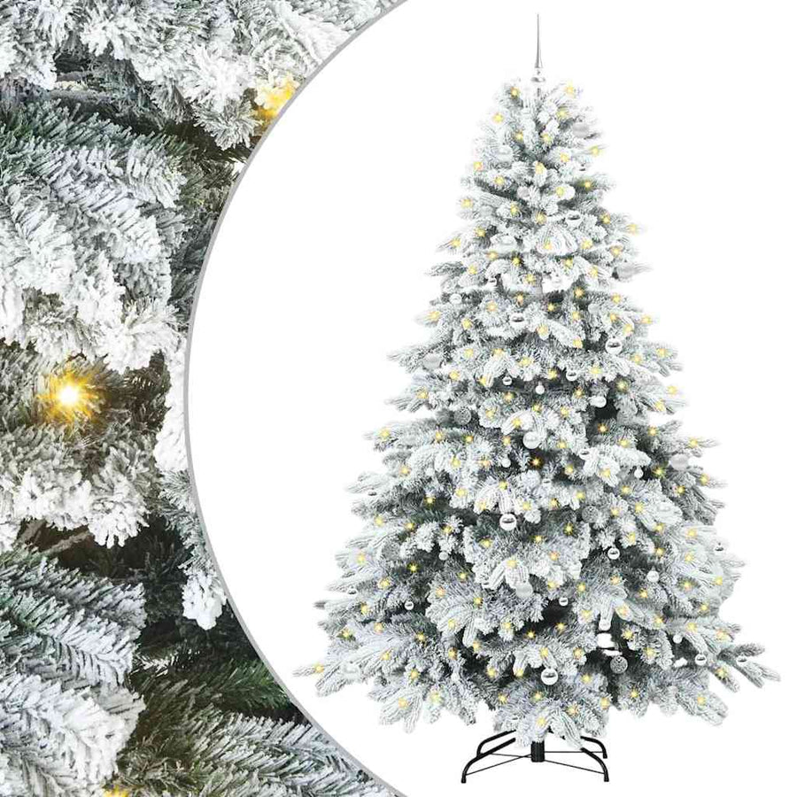 Kunstkerstboom met 300 LED met standaard Wit 240 cm PE en PVC