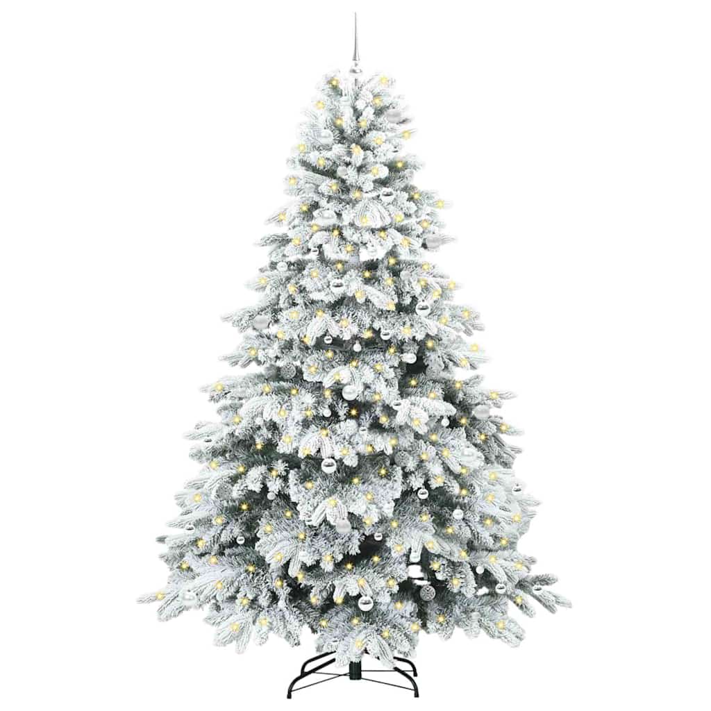 Kunstkerstboom met 300 LED met standaard Wit 240 cm PE en PVC