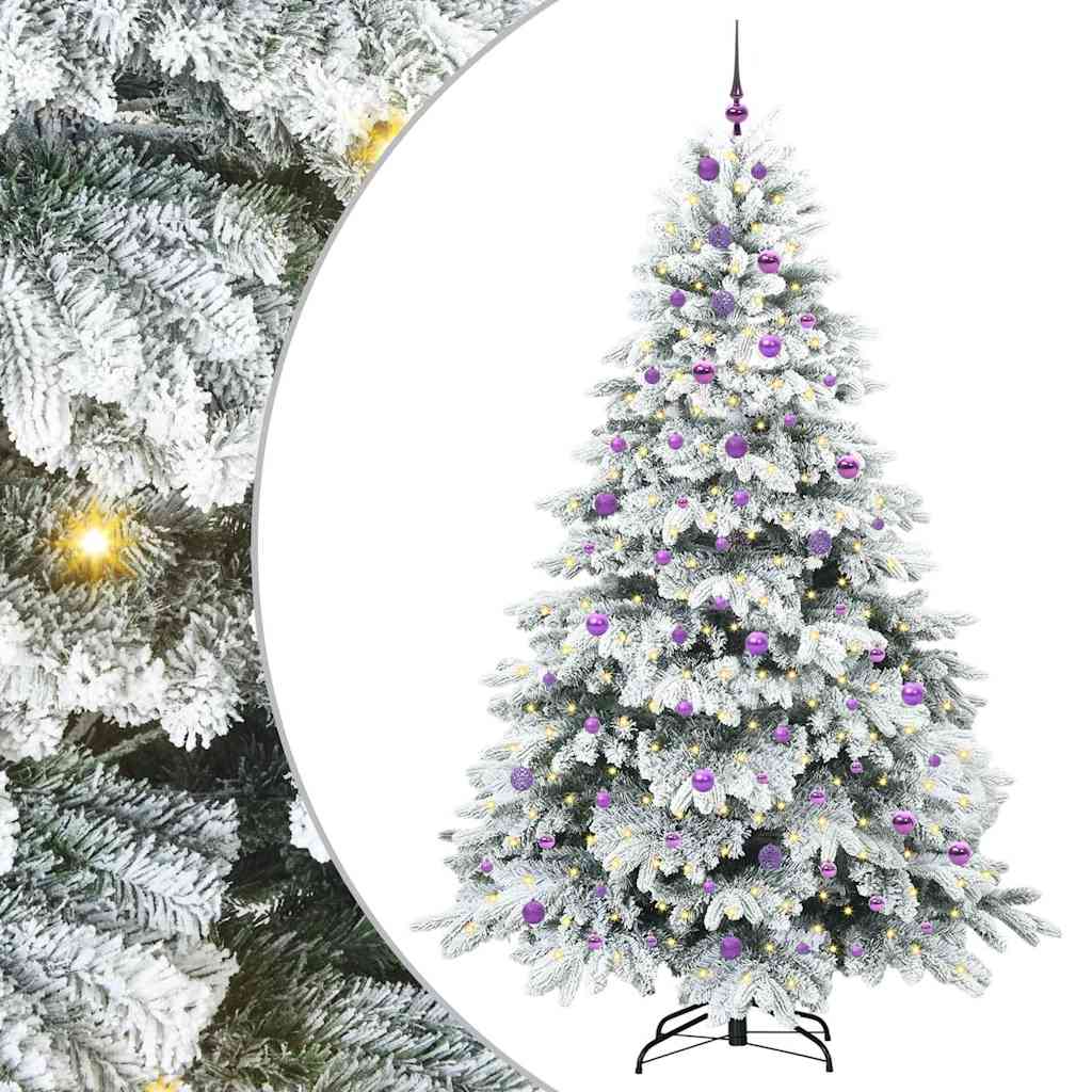 Kunstkerstboom met 300 LED met standaard Wit 240 cm PE en PVC