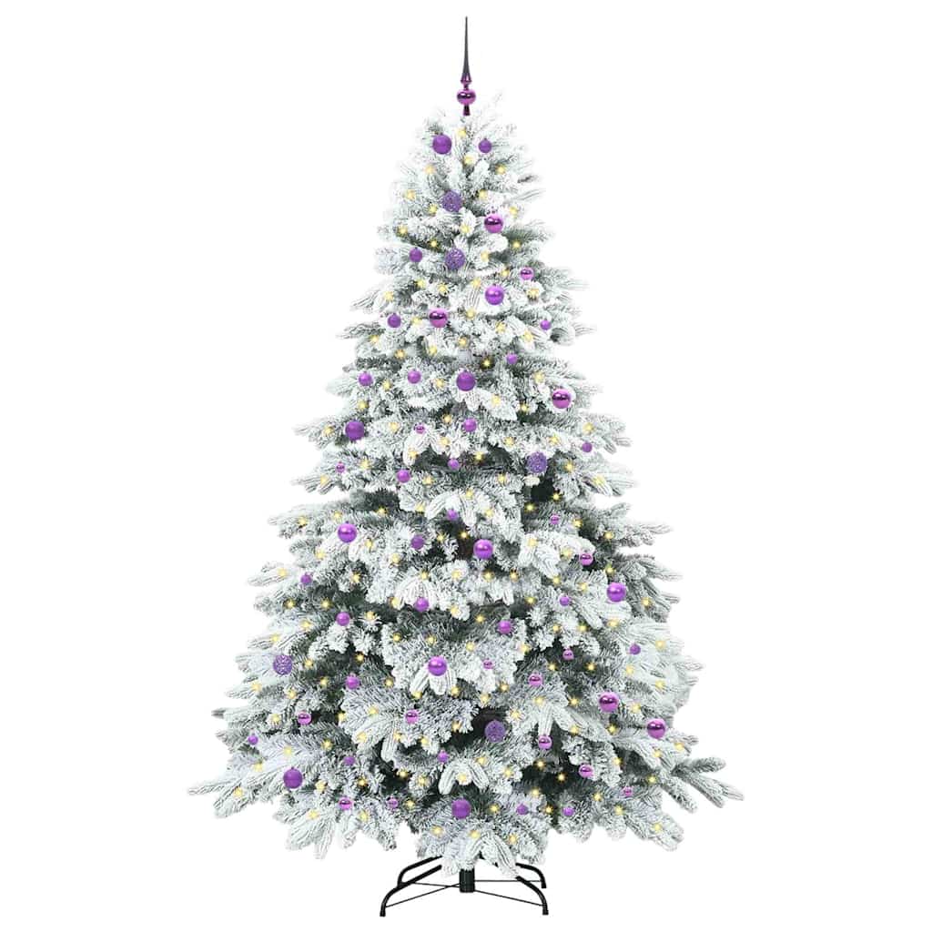 Kunstkerstboom met 300 LED met standaard Wit 240 cm PE en PVC
