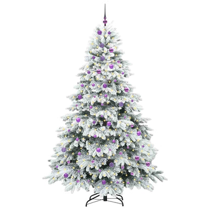 Kunstkerstboom met 300 LED met standaard Wit 240 cm PE en PVC