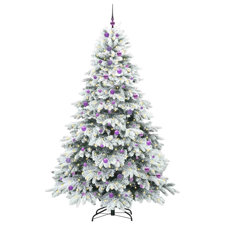 Kunstkerstboom met 300 LED met standaard Wit 240 cm PE en PVC