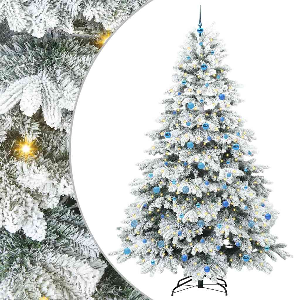 Kunstkerstboom met 300 LED met standaard Groen 240 cm PE en PVC