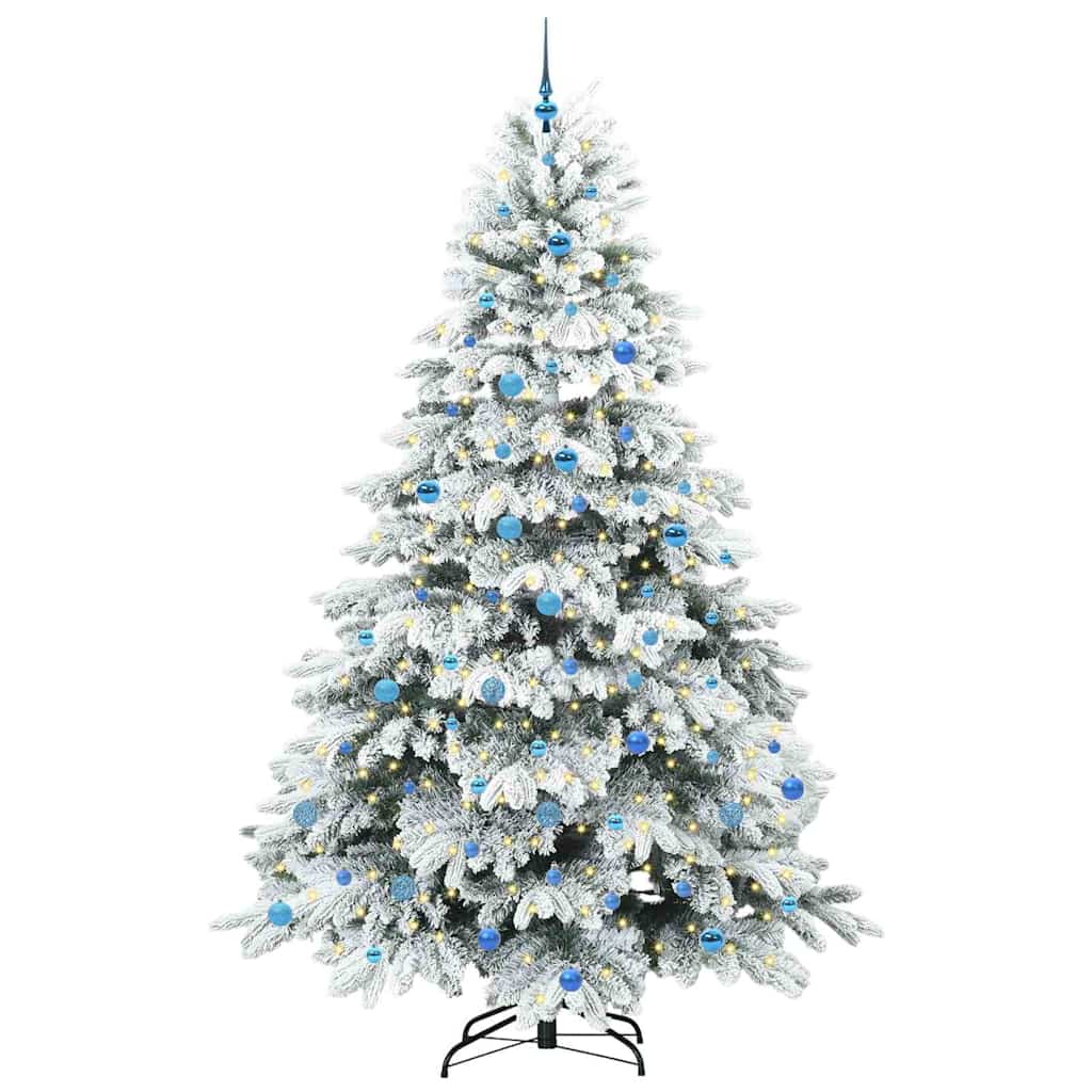 Kunstkerstboom met 300 LED met standaard Groen 240 cm PE en PVC