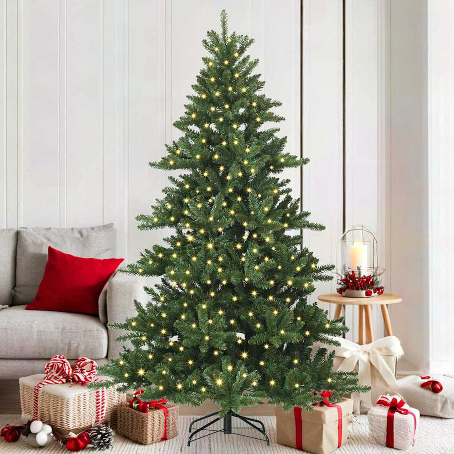 Kunstmatige Inklapbare Kerstboom met 300 LED's Groen 180 cm PVC