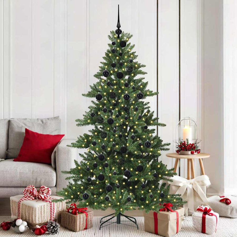 Kunstmatige Inklapbare Kerstboom met 300 LED's Groen 180 cm PVC