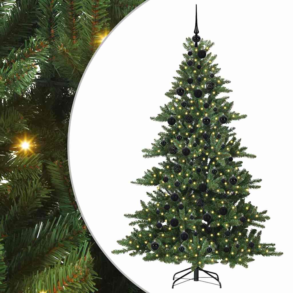 Kunstmatige Inklapbare Kerstboom met 300 LED's Groen 180 cm PVC