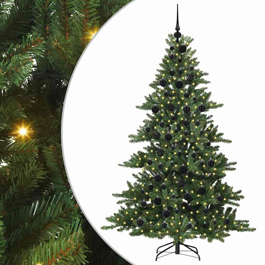 Kunstmatige Inklapbare Kerstboom met 300 LED's Groen 180 cm PVC