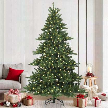 Kunstmatige Inklapbare Kerstboom met 300 LED's Groen 210 cm PVC