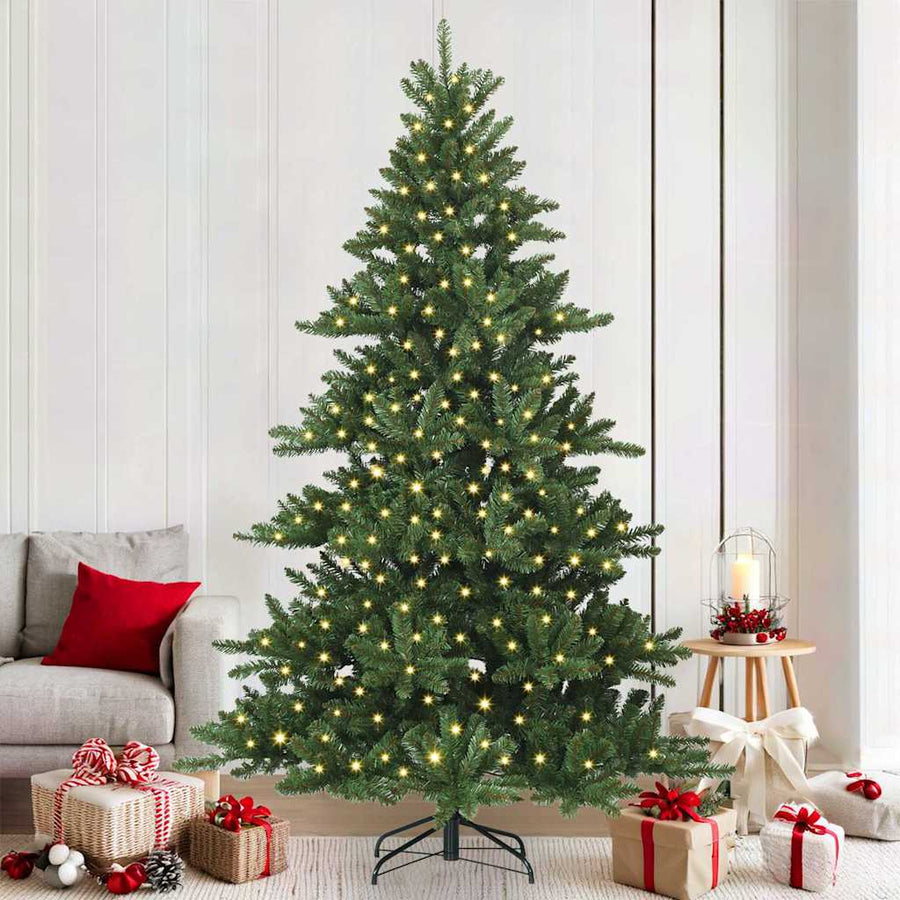Kunstmatige Inklapbare Kerstboom met 300 LED's Groen 210 cm PVC