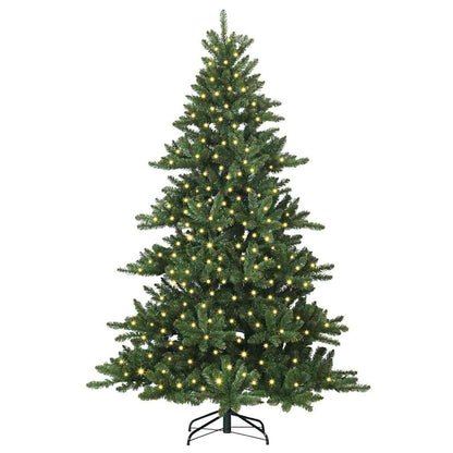 Kunstmatige Inklapbare Kerstboom met 300 LED's Groen 210 cm PVC