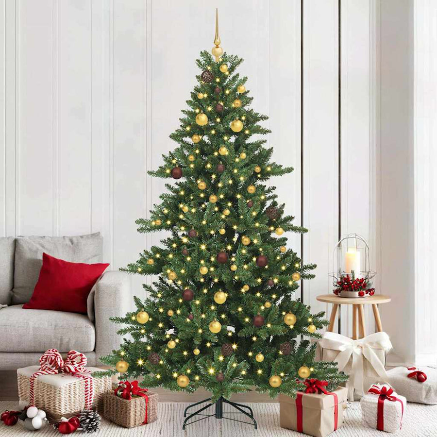Kunstmatige Inklapbare Kerstboom Groen 210 cm PVC en staal