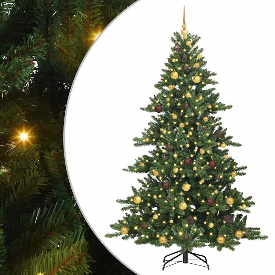 Kunstmatige Inklapbare Kerstboom Groen 210 cm PVC en staal