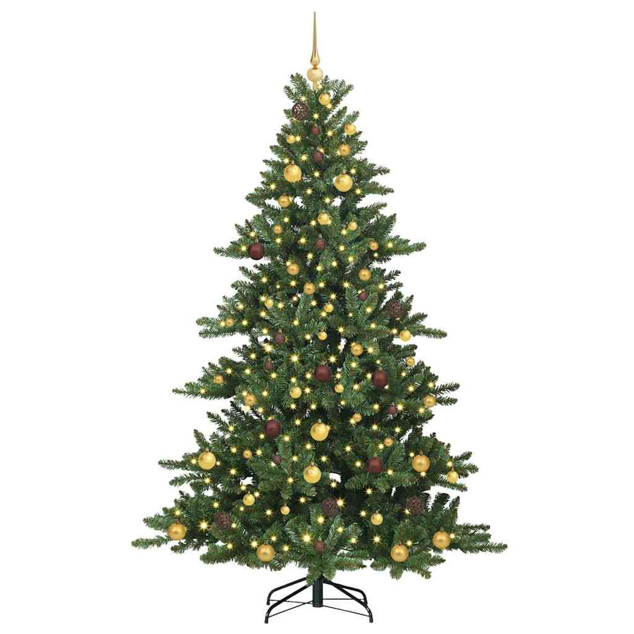 Kunstmatige Inklapbare Kerstboom Groen 210 cm PVC en staal