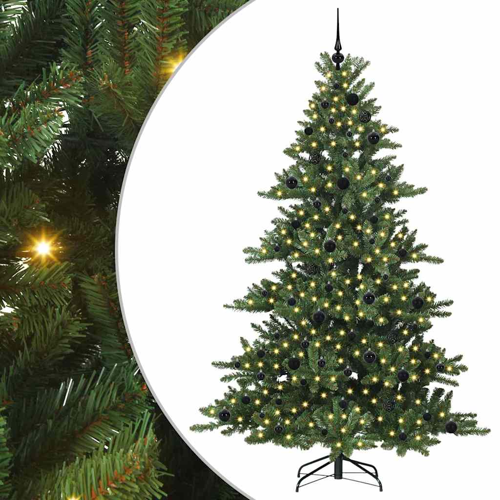 Kunstmatige Inklapbare Kerstboom met 300 LED's Groen 210 cm PVC