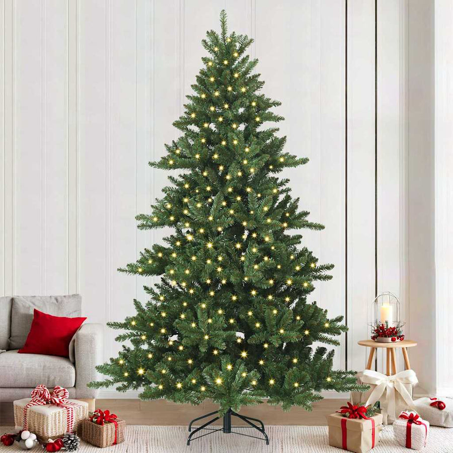 Kunstmatige Inklapbare Kerstboom Met 300 Led Groen 240 Cm Pvc