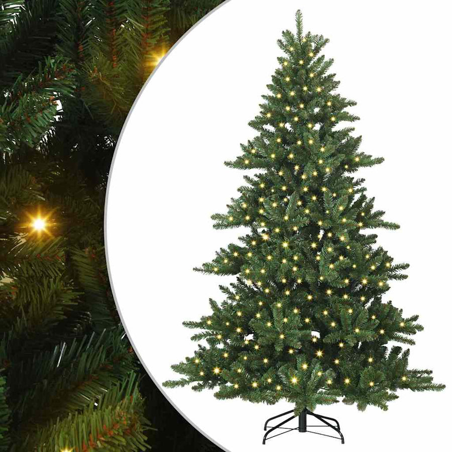 Kunstmatige Inklapbare Kerstboom Met 300 Led Groen 240 Cm Pvc