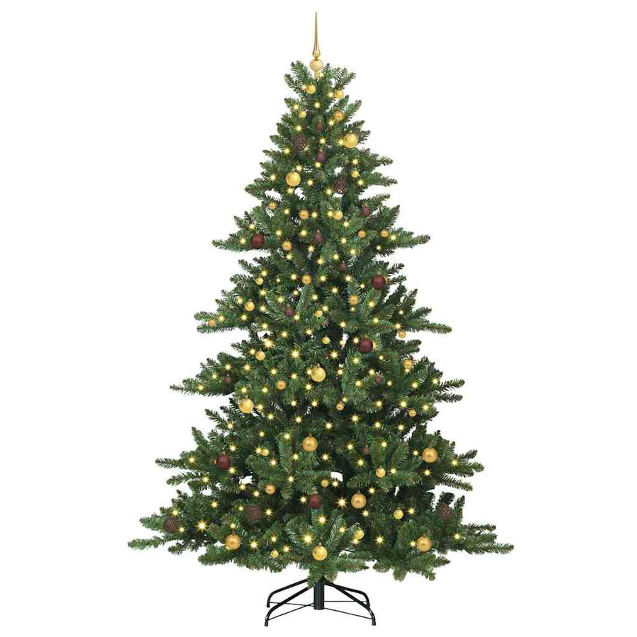 Kunstmatige Inklapbare Kerstboom Groen 240 cm PVC en staal
