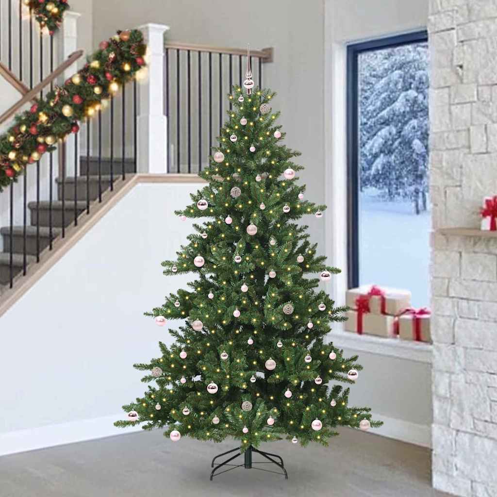 Kunstmatige Inklapbare Kerstboom Met 300 Led Groen 240 Cm Pvc