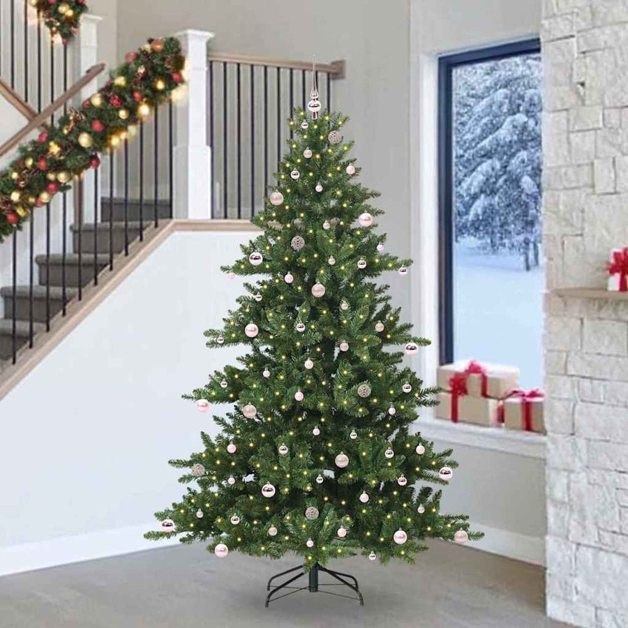 Kunstmatige Inklapbare Kerstboom Met 300 Led Groen 240 Cm Pvc