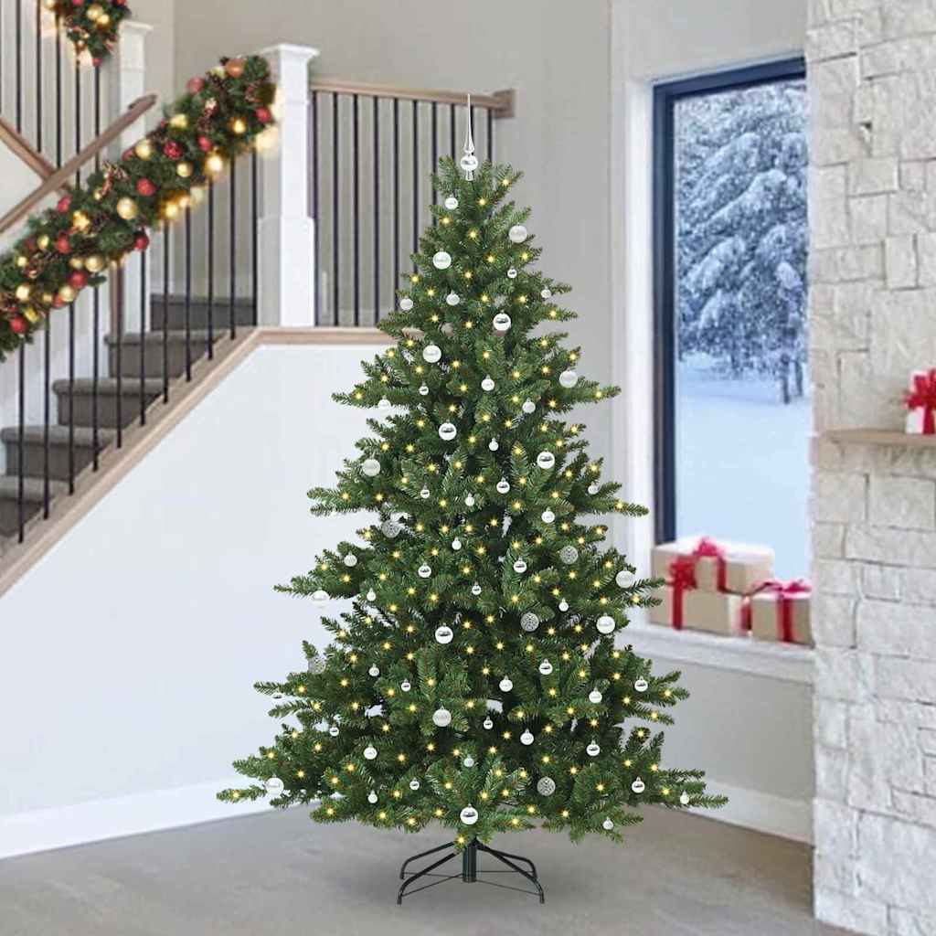 Kunstmatige Inklapbare Kerstboom Met 300 Led Groen 240 Cm Pvc
