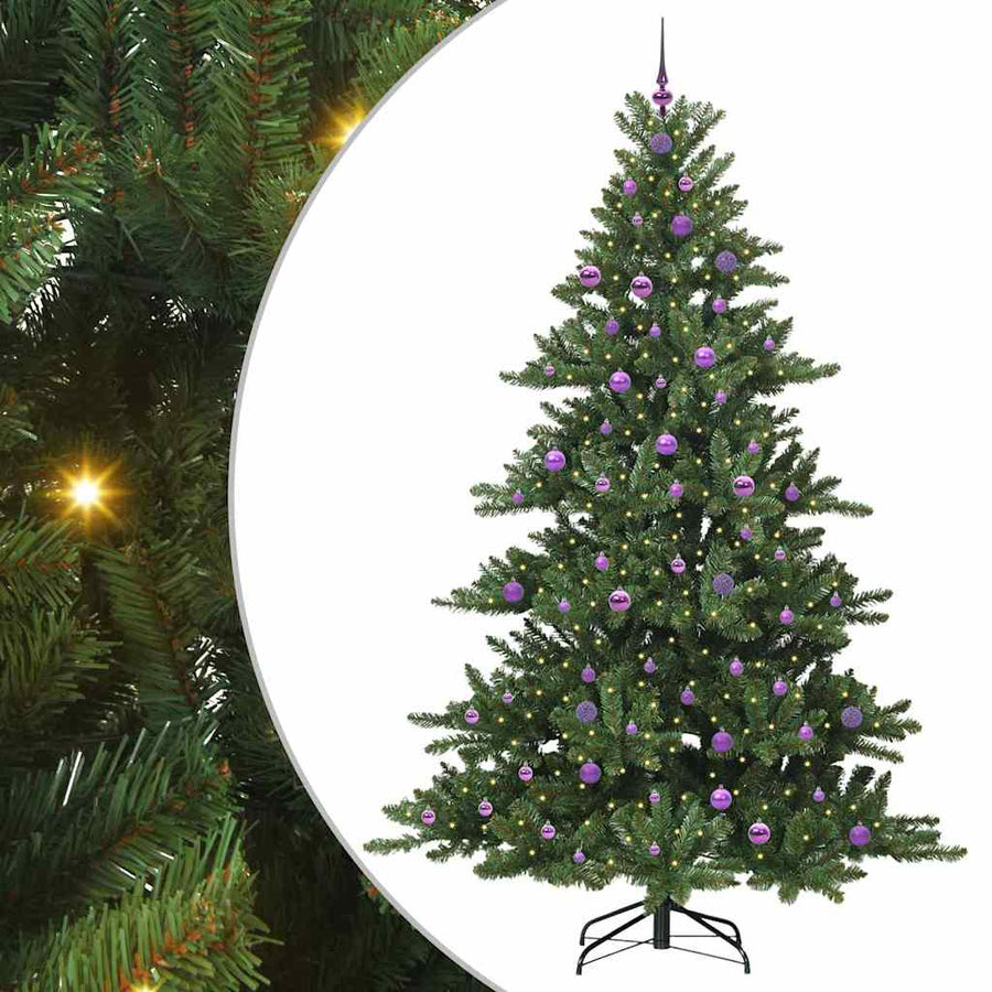 Kunstmatige Inklapbare Kerstboom Met 300 Led Groen 240 Cm Pvc