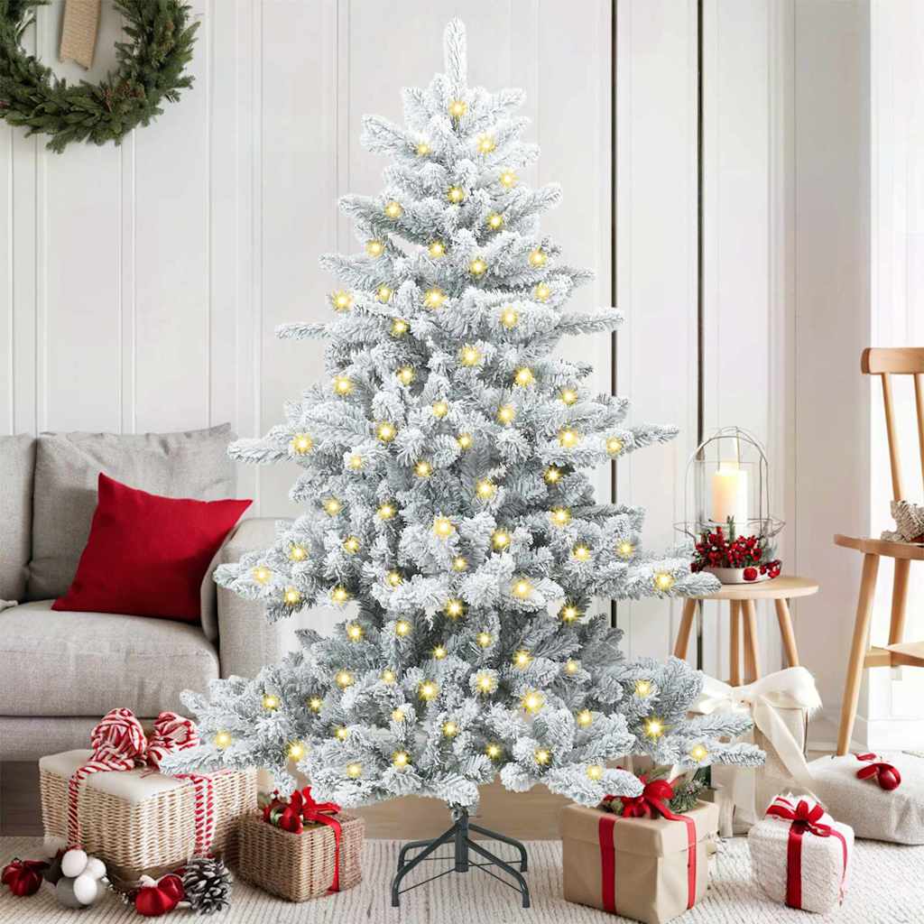 Kunstmatige Inklapbare Kerstboom Wit 150 cm PVC en staal