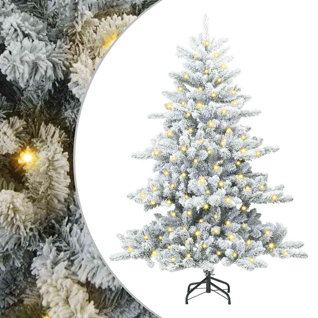 Kunstmatige Inklapbare Kerstboom Wit 150 cm PVC en staal