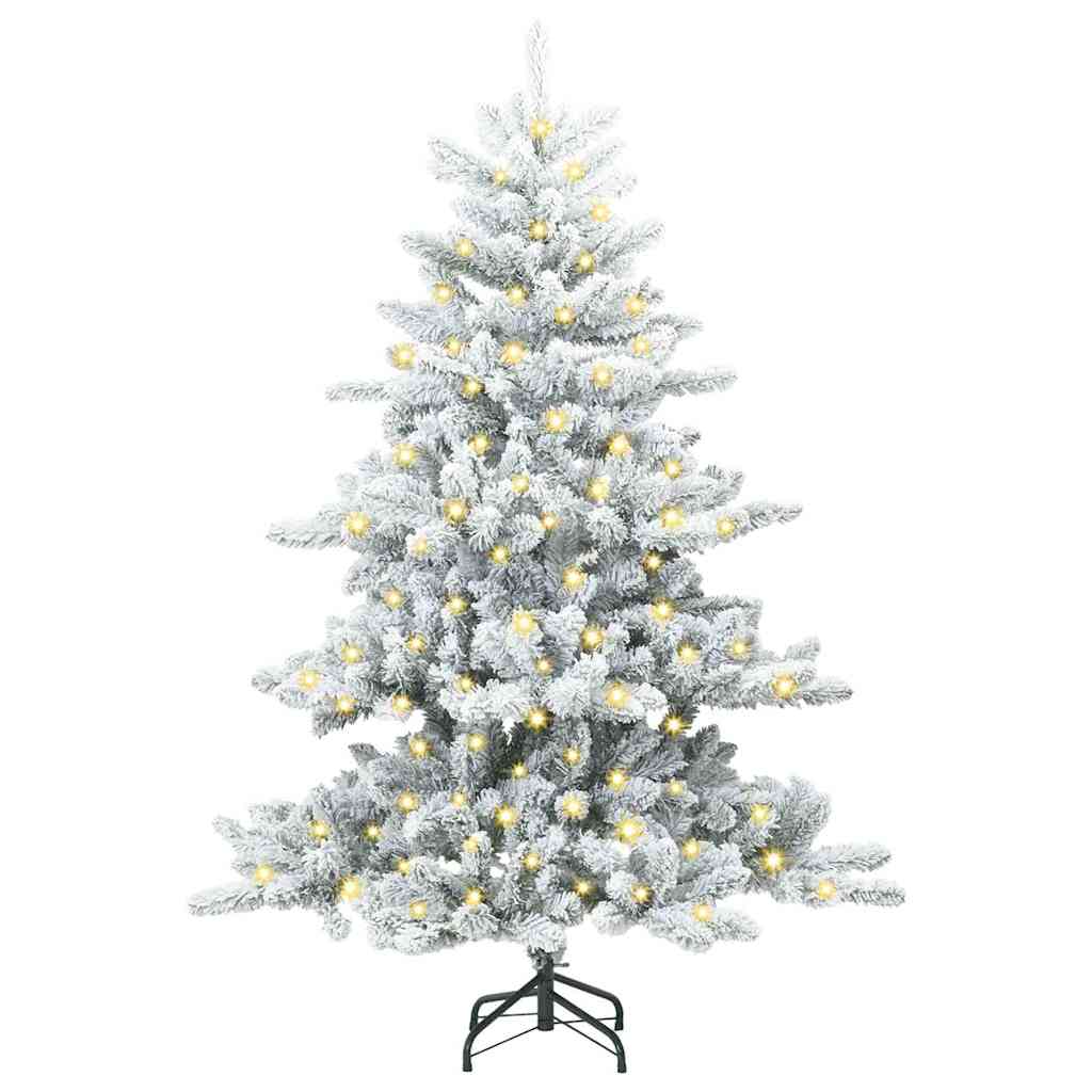 Kunstmatige Inklapbare Kerstboom Wit 150 cm PVC en staal