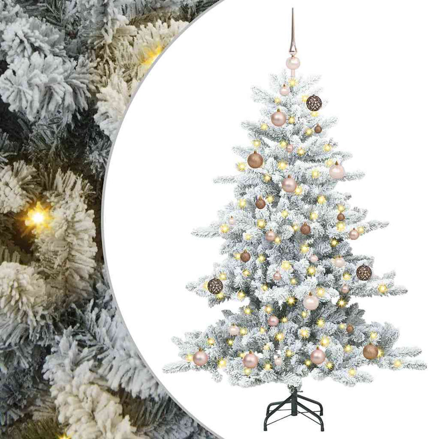Kunstmatige Inklapbare Kerstboom Wit 150 cm PVC en staal