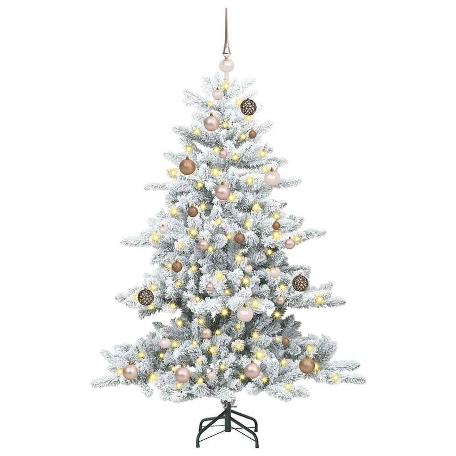 Kunstmatige Inklapbare Kerstboom Wit 150 cm PVC en staal