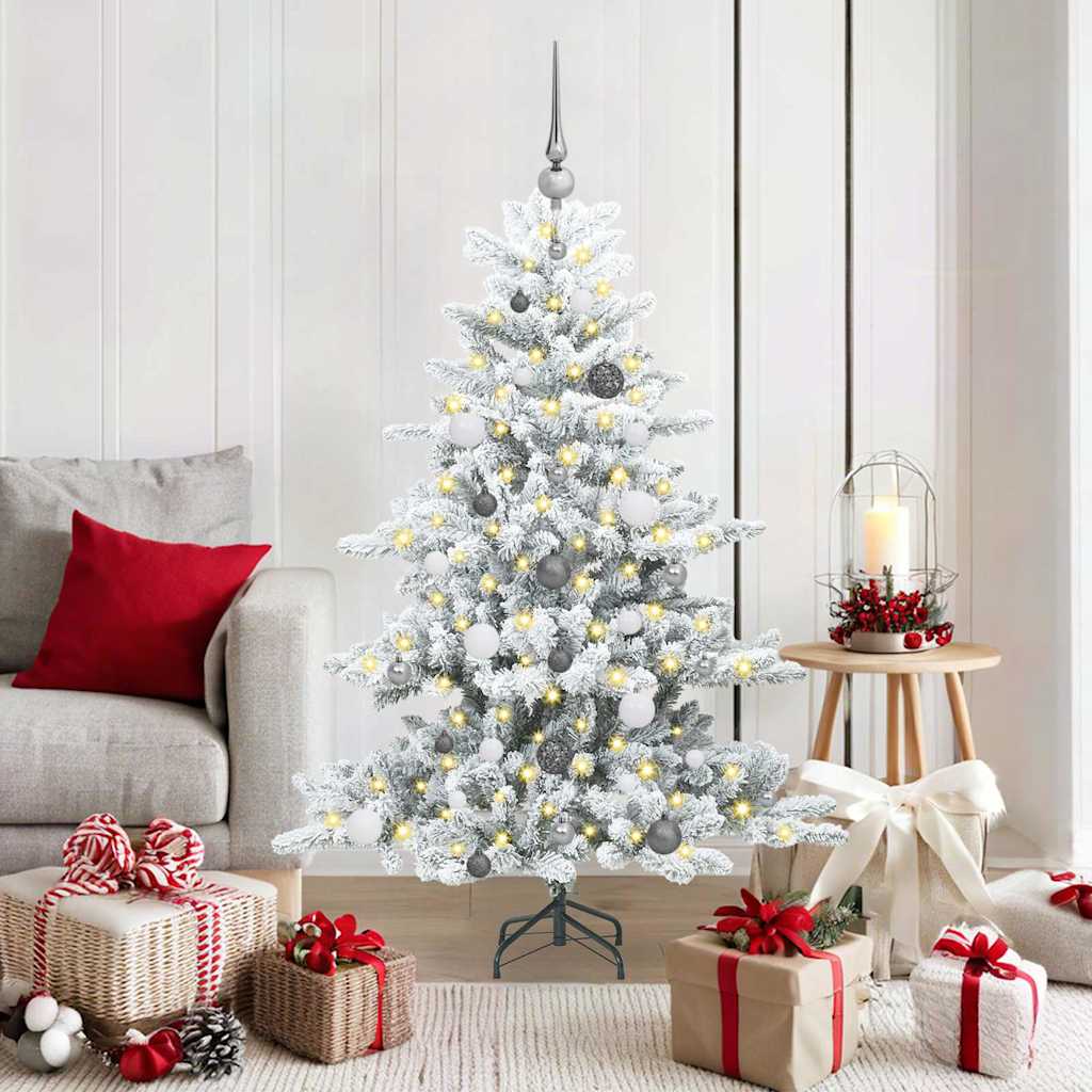 Kunstmatige Inklapbare Kerstboom Wit 150 cm PVC en staal