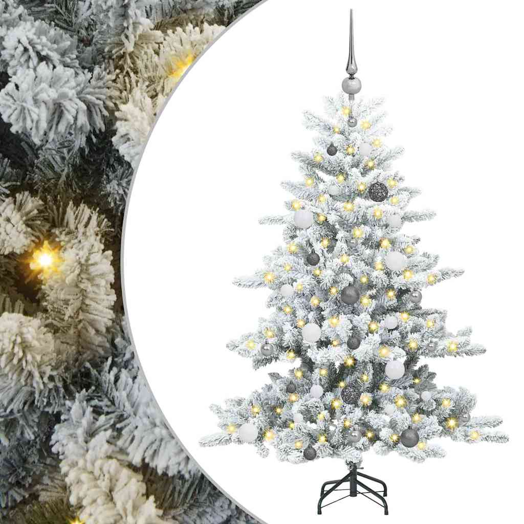 Kunstmatige Inklapbare Kerstboom Wit 150 cm PVC en staal