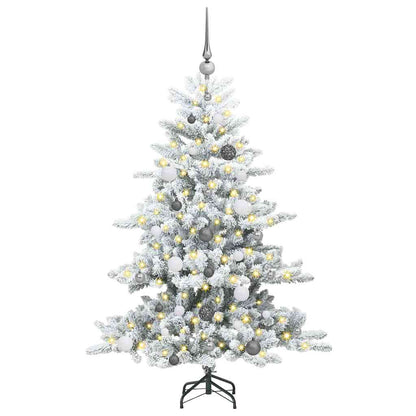 Kunstmatige Inklapbare Kerstboom Wit 150 cm PVC en staal
