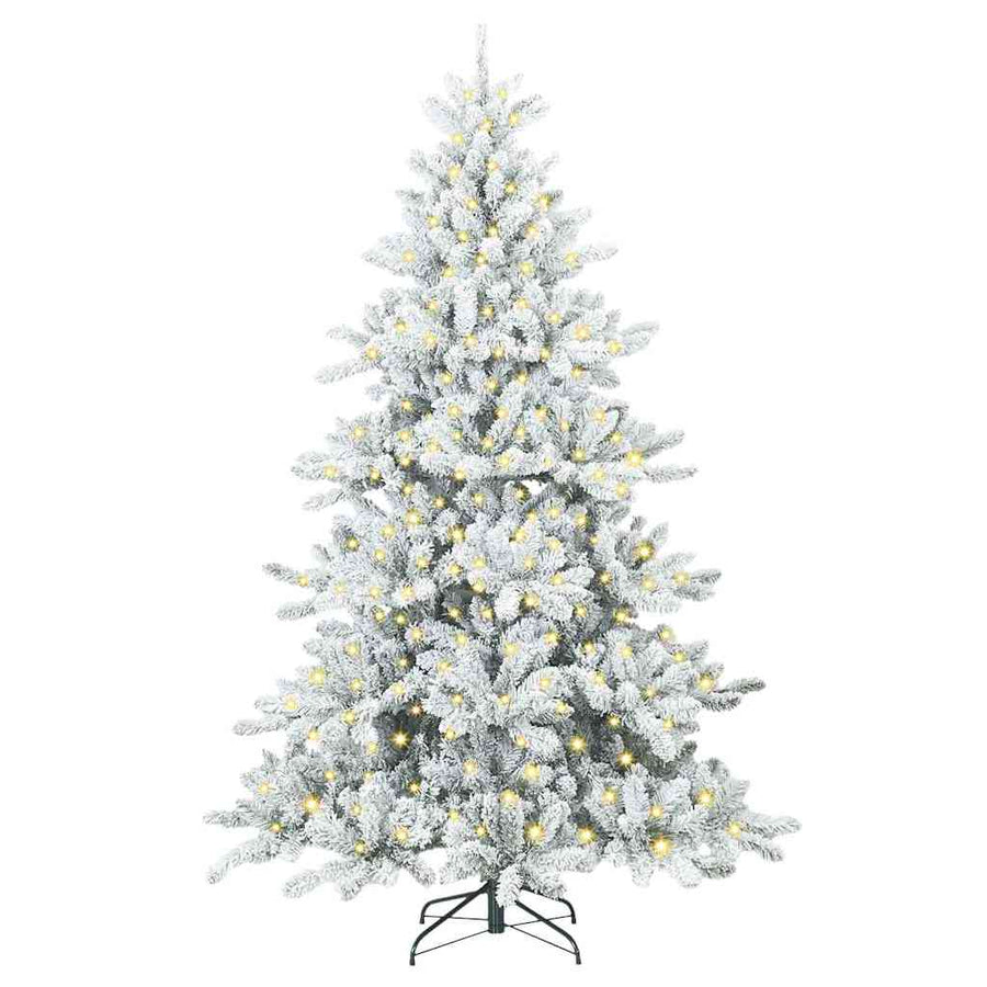 Kunstmatige Inklapbare Kerstboom met 300 LED's Wit 180 cm PVC