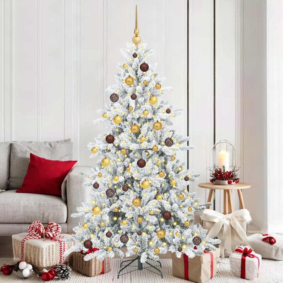 Kunstmatige Inklapbare Kerstboom Wit 180 cm PVC en staal