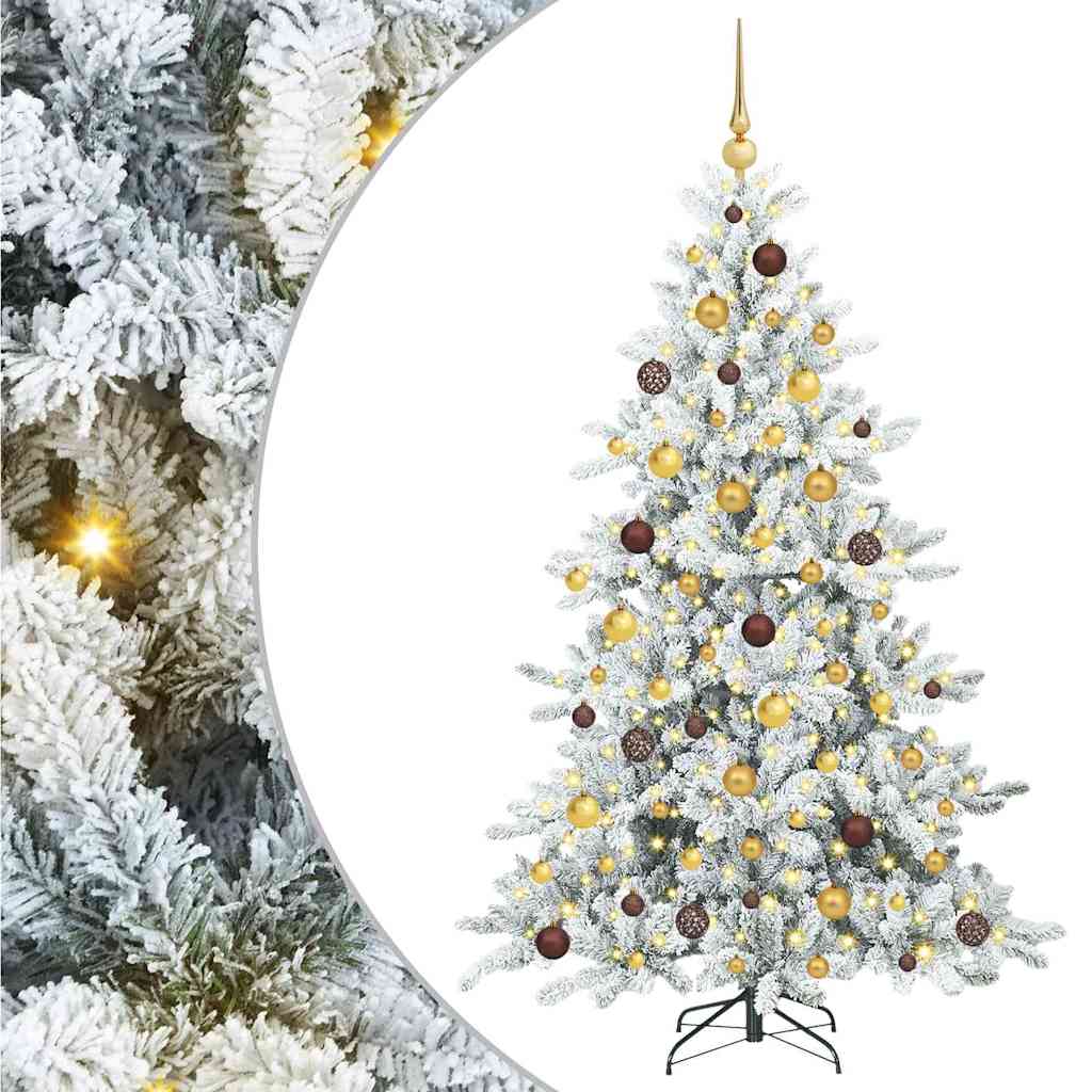 Kunstmatige Inklapbare Kerstboom Wit 180 cm PVC en staal