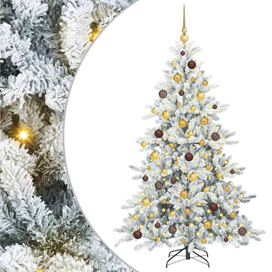 Kunstmatige Inklapbare Kerstboom Wit 180 cm PVC en staal