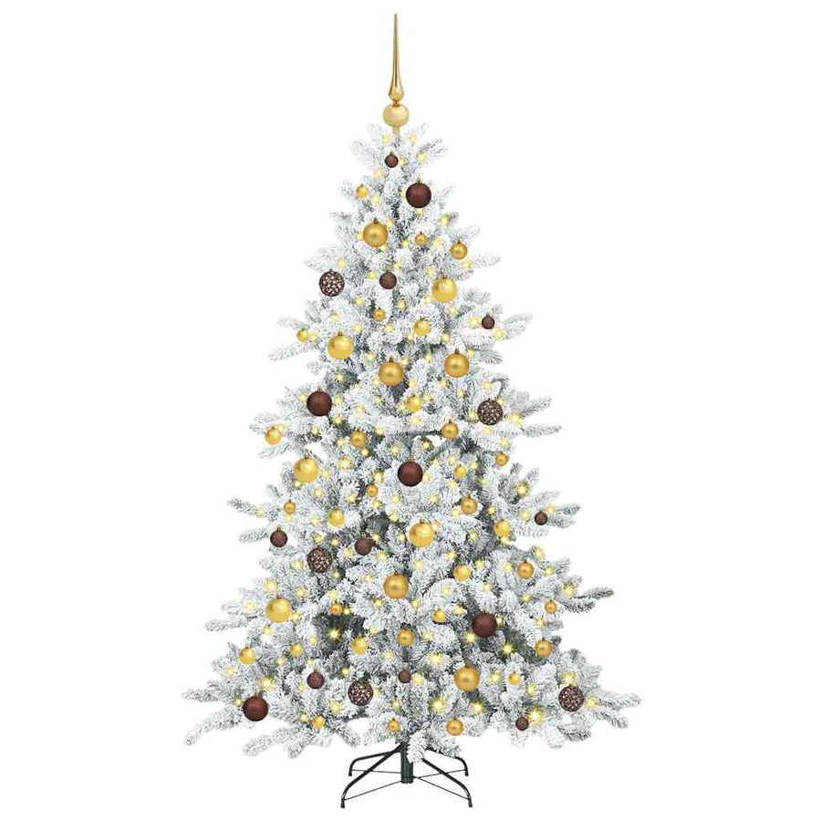 Kunstmatige Inklapbare Kerstboom Wit 180 cm PVC en staal