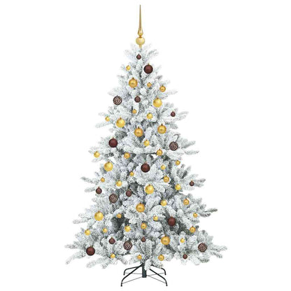 Kunstmatige Inklapbare Kerstboom Wit 180 cm PVC en staal
