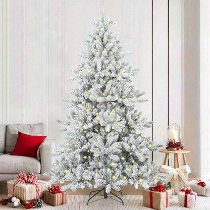 Kunstmatige Inklapbare Kerstboom met 300 LED's Wit 210 cm PVC