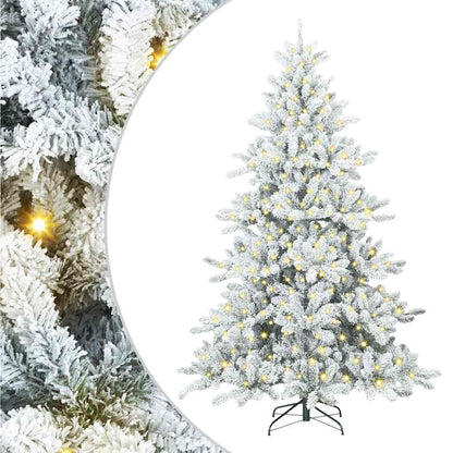 Kunstmatige Inklapbare Kerstboom met 300 LED's Wit 210 cm PVC