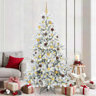 Kerstboom inklapbaar 210 cm wit PVC staal